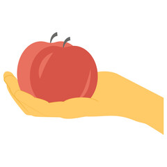 Organic fruit flat icon design 