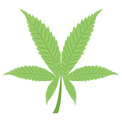 Flat icon design of cannabis 