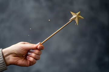 fingertips balancing a wand with a starshaped tip