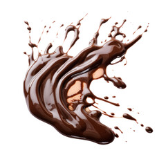 Melted chocolate on transparent background