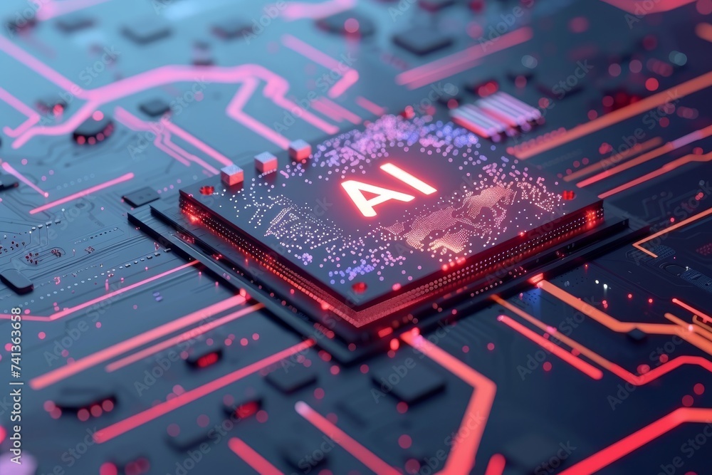Poster ai brain chip gaba. artificial intelligence mhealth mind digital transformation axon. semiconductor 