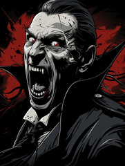 Angry Dracula monster