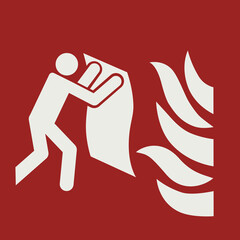 FIRE FIGHTING EQUIPMENT SIGNAL PICTOGRAM, FIRE BLANKET ISO 7010 – F016, PNG