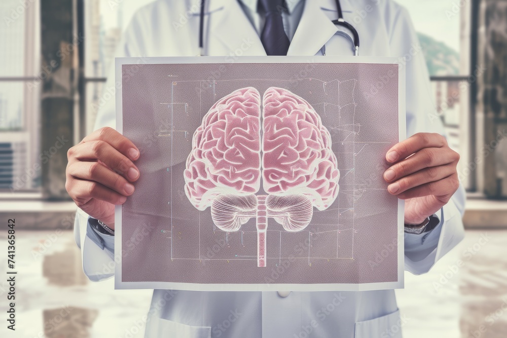 Poster ai brain chip flash. artificial intelligence epitaxy mind serotonin axon. semiconductor norepinephri