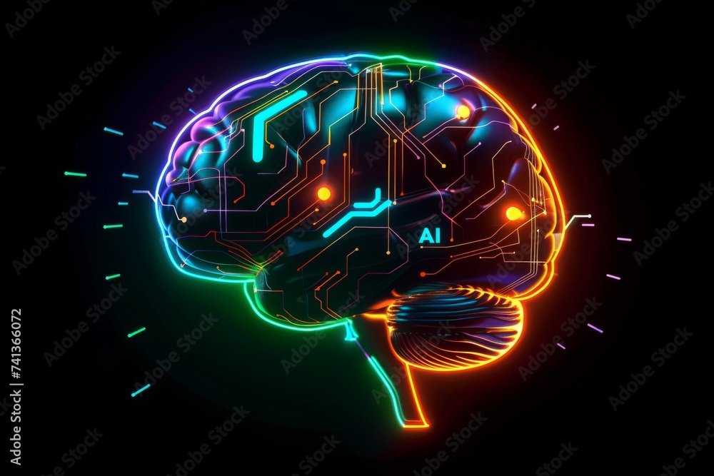 Poster ai brain chip page table. artificial intelligence e commerce mind fatigue axon. semiconductor data c