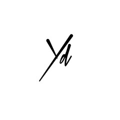 A hand-drawn signature logo design template	