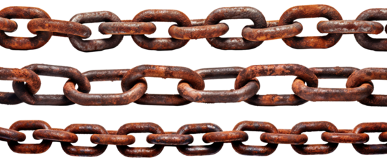 Set of rusty chains, cut out