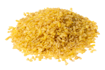 Bulgur, Bulgour or Bulghur Heap Isolated on White Background