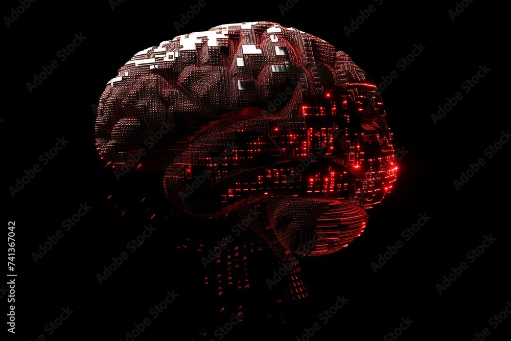 Poster ai brain chip nanophysics. artificial intelligence hypothalamus mind audio processing axon. semicond