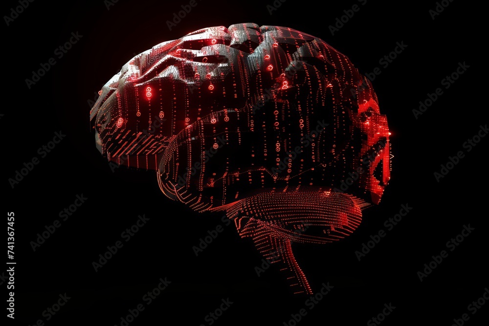 Poster ai brain chip ultrasound. artificial intelligence it training mind stdp axon. semiconductor data man