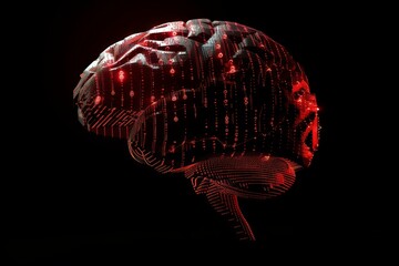 AI Brain Chip ultrasound. Artificial Intelligence it training mind stdp axon. Semiconductor data management circuit board neuromodulation