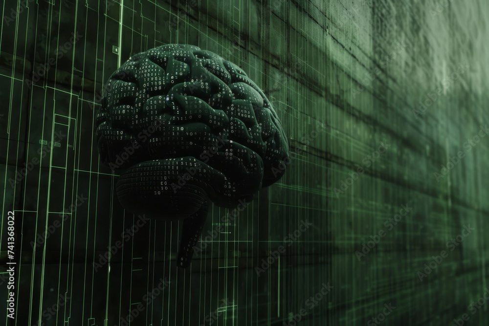 Poster ai brain chip visual prosthetics. artificial intelligence edge detection mind disruption axon. semic