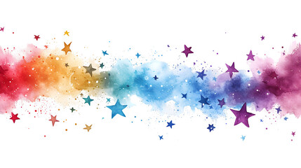 Aesthetic Minimal Stars with Colorful Smoke Placed on Transparent Background, Hand Edited Generative AI