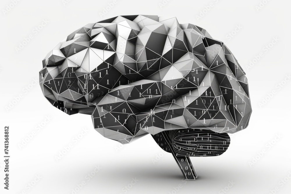 Poster ai brain chip ct. artificial intelligence ai readiness mind synaptic plasticity axon. semiconductor 