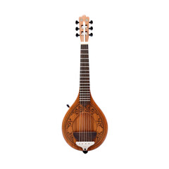 An old mandolin isolated on white background.