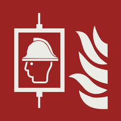 FIRE FIGHTING EQUIPMENT SIGNAL PICTOGRAM, FIREFIGHTERS' LIFT ISO 7010 – F017, SVG