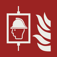 FIRE FIGHTING EQUIPMENT SIGNAL PICTOGRAM, FIREFIGHTERS' LIFT ISO 7010 – F017, PNG