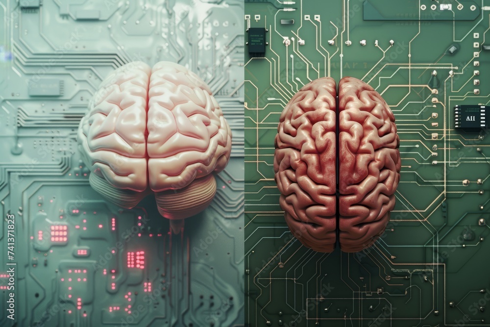 Poster ai brain chip health monitoring devices. artificial intelligence ai implants mind iot axon. semicond