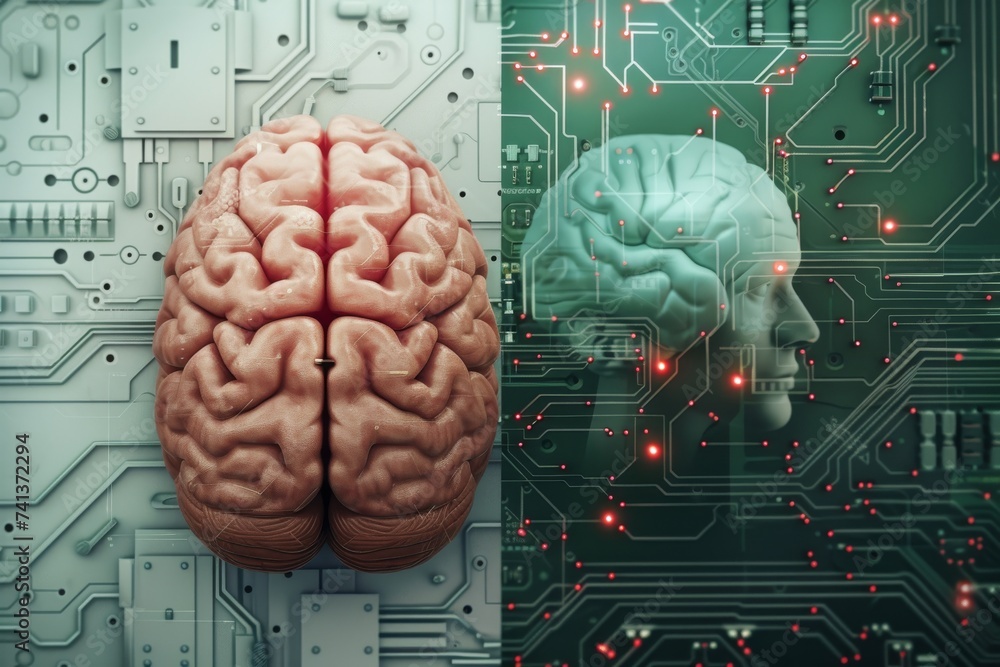Poster ai brain chip ai testing. artificial intelligence parkinson disease mind performance monitoring axon