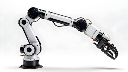 robotic arm 3d on white background mechanical hand industrial robot