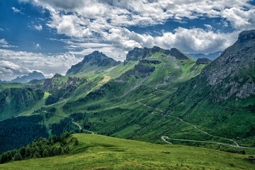 Fototapeta na wymiar Passo Pordoi - Italian Dolomites