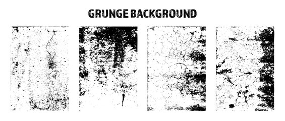 Grunge overlay texture. Old dirty concrete background with cracks and scratches. Distressed grainy surface. Vintage urban backdrop. Scraped and stained design element. Vector illustration