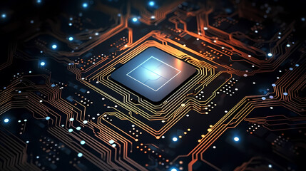 Fototapeta premium Circuit board electronic chip or electrical circuit engineering technology concept background