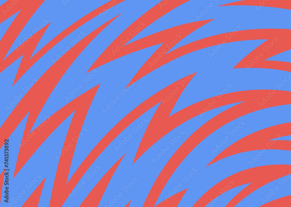 Poster abstract background with seamless curved sharp zigzag line pattern
