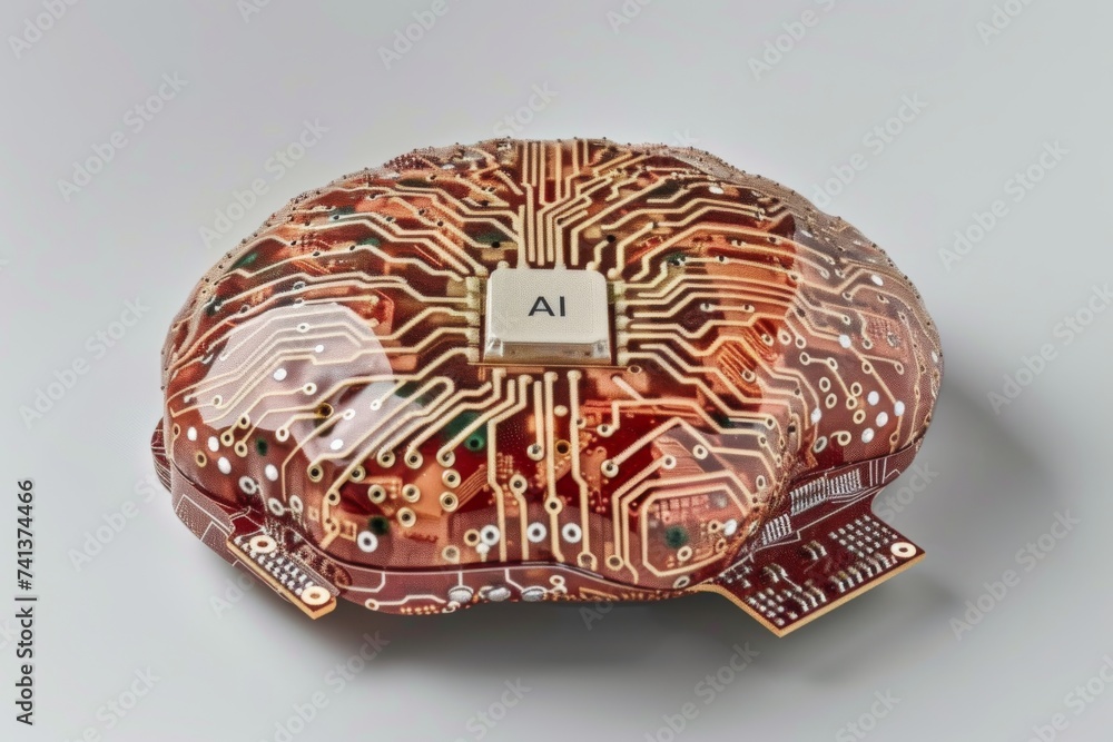 Poster ai brain chip telemedicine. artificial intelligence long term potentiation mind transience axon. sem