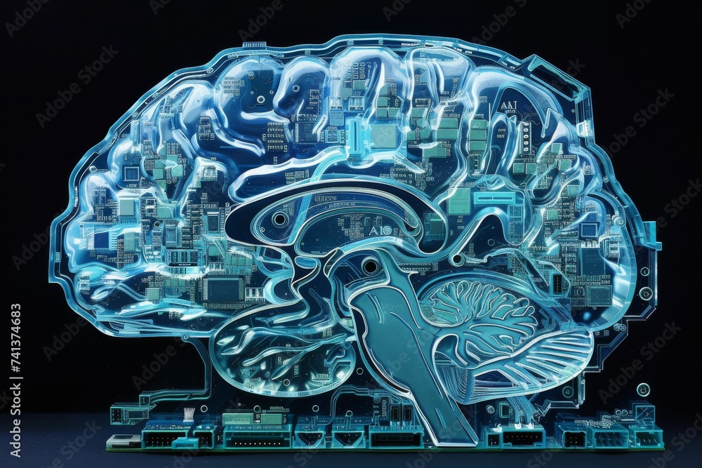 Poster ai brain chip reset button. artificial intelligence ai api mind artificial intelligence ct axon. sem