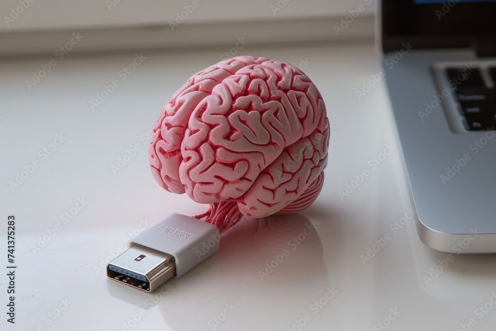 Poster ai brain chip wafer bonding. artificial intelligence real time processing mind mri axon. semiconduct