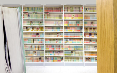 book cafe ,bookstore,.buying a book in a store