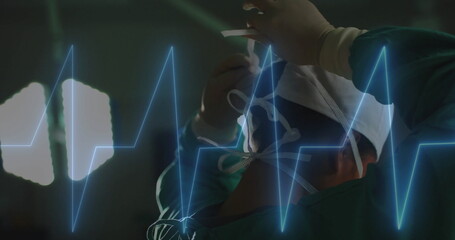 Image of data processing over diverse surgeons in hospital