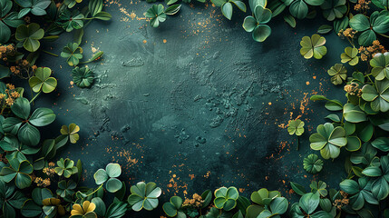 Green Clover Background for St. Patrick's Day, March 17th