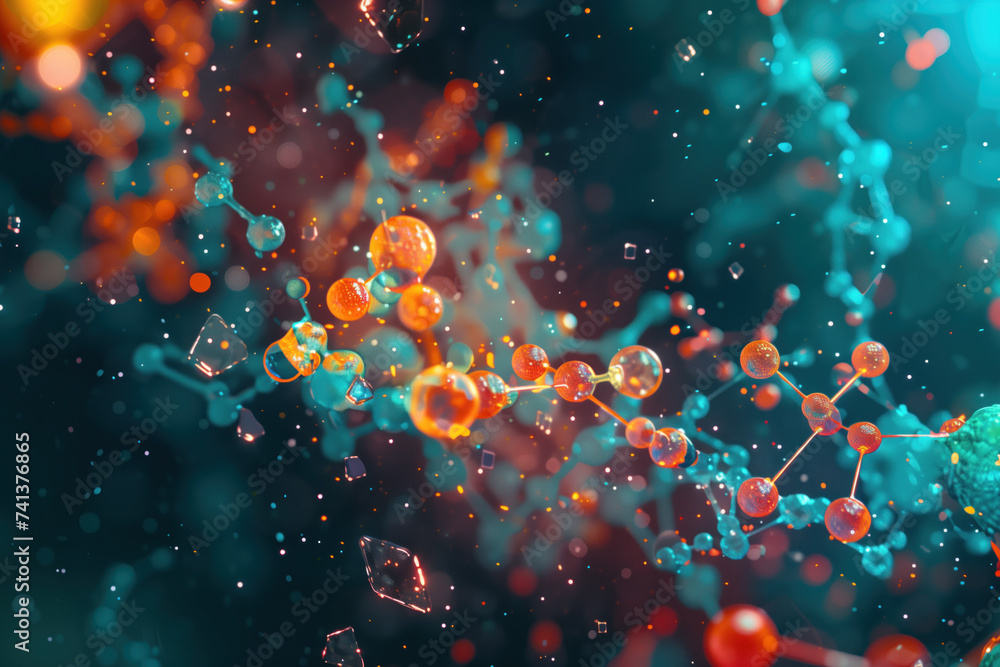 Poster cell structure. abstract colorful background image. general science. created with generative ai tech