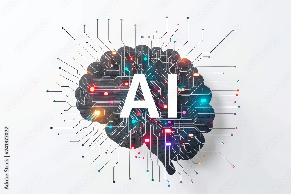 Poster ai brain chip server downtime. artificial intelligence ct department mind multimodal processing axon