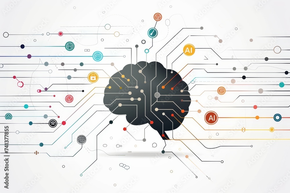 Poster ai brain chip hashing. artificial intelligence eeg mind analytical intelligence axon. semiconductor 