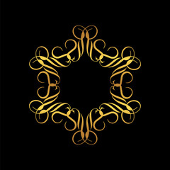 Vintage luxury ornament decorative golden frame