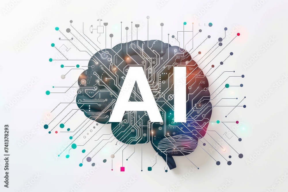 Poster ai brain chip dental implants. artificial intelligence process control mind peripheral nervous syste