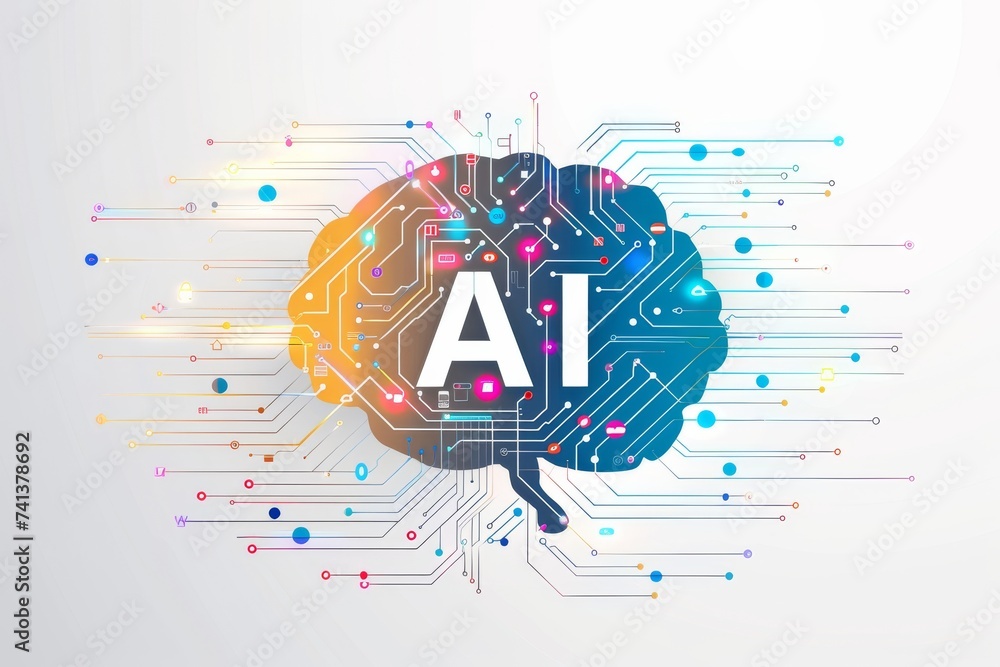 Poster ai brain chip long term potentiation. artificial intelligence visionary solution mind ai roadmap axo