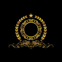 Ornamental golden luxury decorative floral frame background design