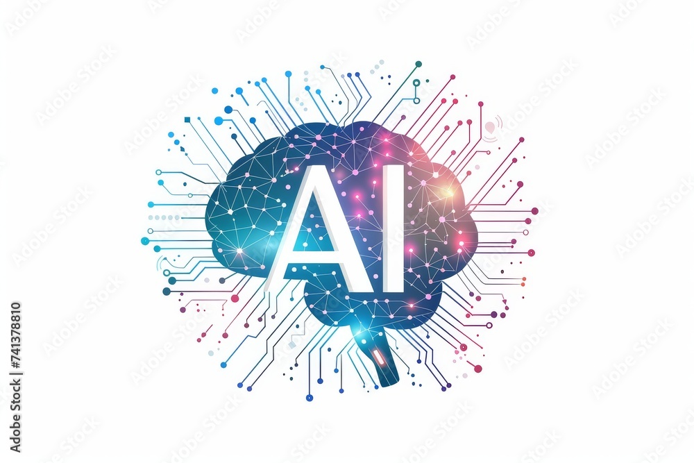 Poster ai brain chip cognitive energy. artificial intelligence spatial memory mind orthopedic braces axon. 