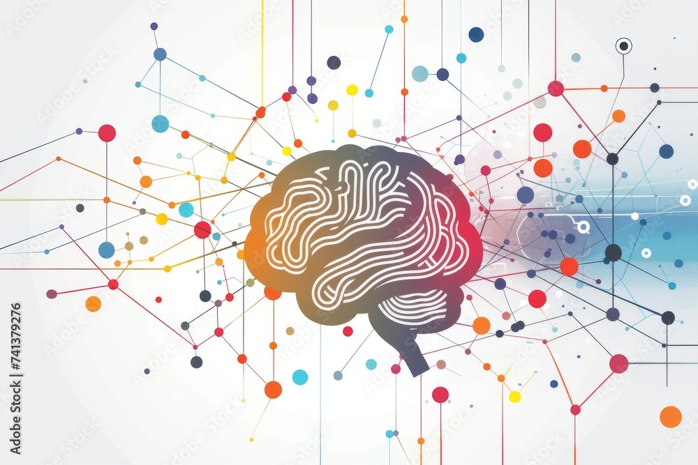 Poster ai brain chip ar. artificial intelligence computational model mind neuromodulation axon. semiconduct