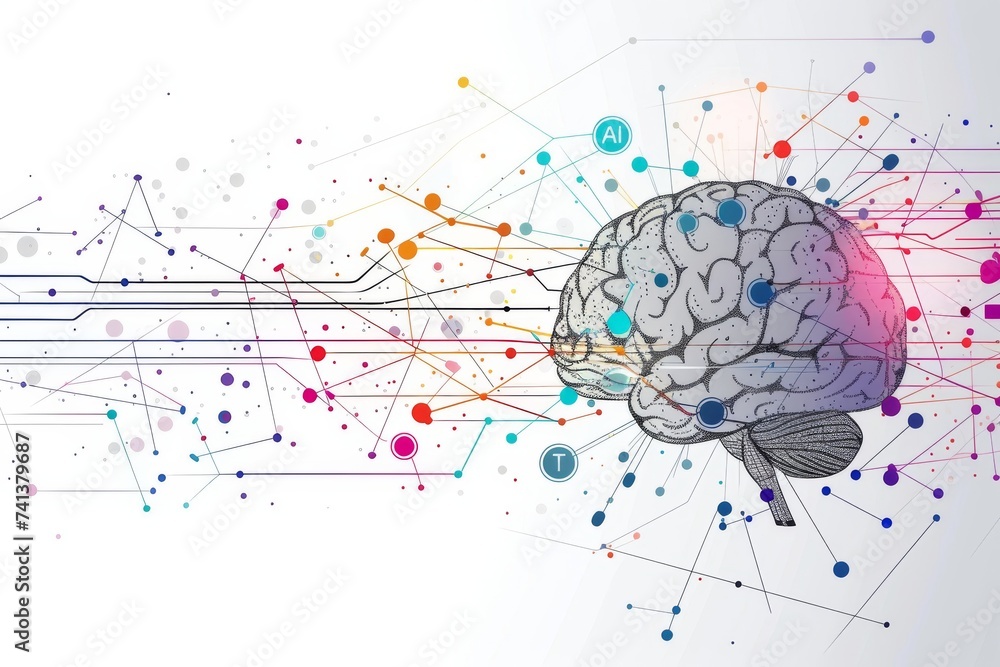 Poster ai brain chip buffered ram. artificial intelligence lens mind neural interface device axon. semicond