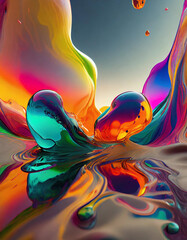 Dynamic Swirls Splash - Vibrant Abstract Art - 741379673