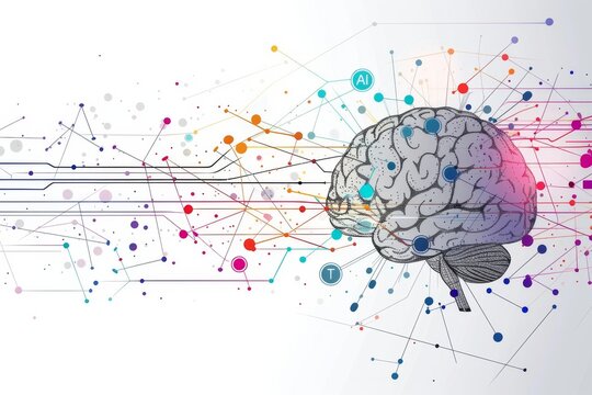 AI Brain Chip buffered ram. Artificial Intelligence lens mind neural interface device axon. Semiconductor saas circuit board magnetoencephalography