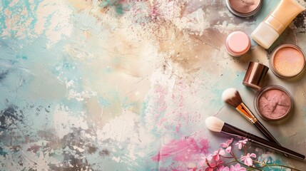 Elegant abstract background in pink and gold colors with copy space. Luxury beauty salon, hairdresser, makeup artist, nail studio banner template for advertising services on Women's day