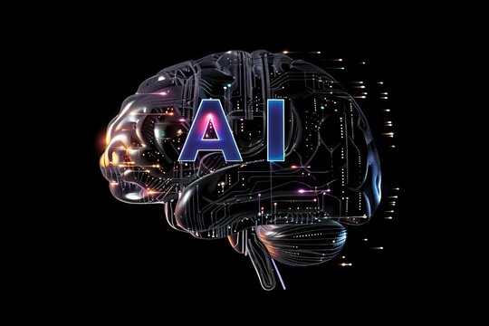 AI Brain Chip electroencephalography. Artificial Intelligence visual perception mind parallel processing axon. Semiconductor simd circuit board saas