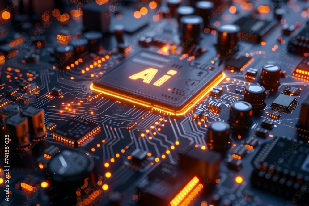 Poster ai brain chip neurodegenerative diseases. artificial intelligence stroke mind visual appeal axon. se