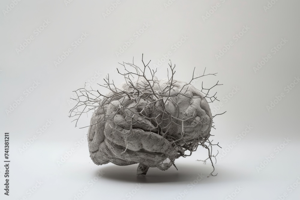 Poster ai brain chip computer chip. artificial intelligence model mind healthtech impact axon. semiconducto